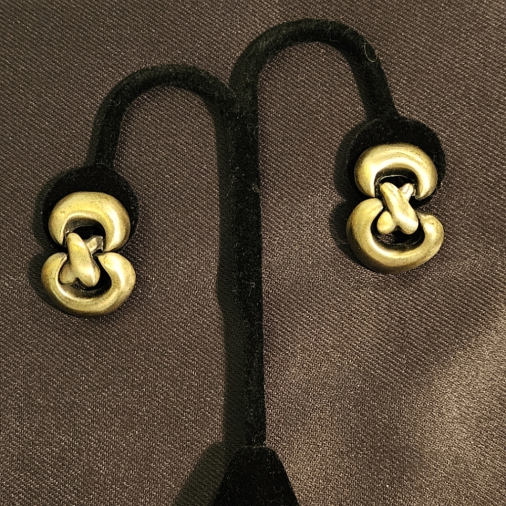 Vintage Antique Gold Door Knocker Clip On Earrings